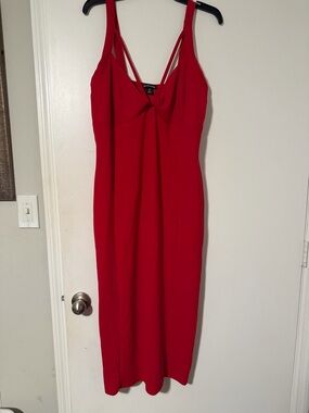 PrettyLittleThing Red Midi Dress